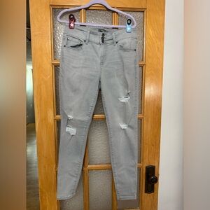 Torrid Light Gray Distressed Skinny Jeans